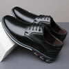 Men's PLUS SIZE PU Leather Solid Casual Shoes, Wear-resistant Non Slip Lace-up Dress Shoes, Men's Office Daily Footwear