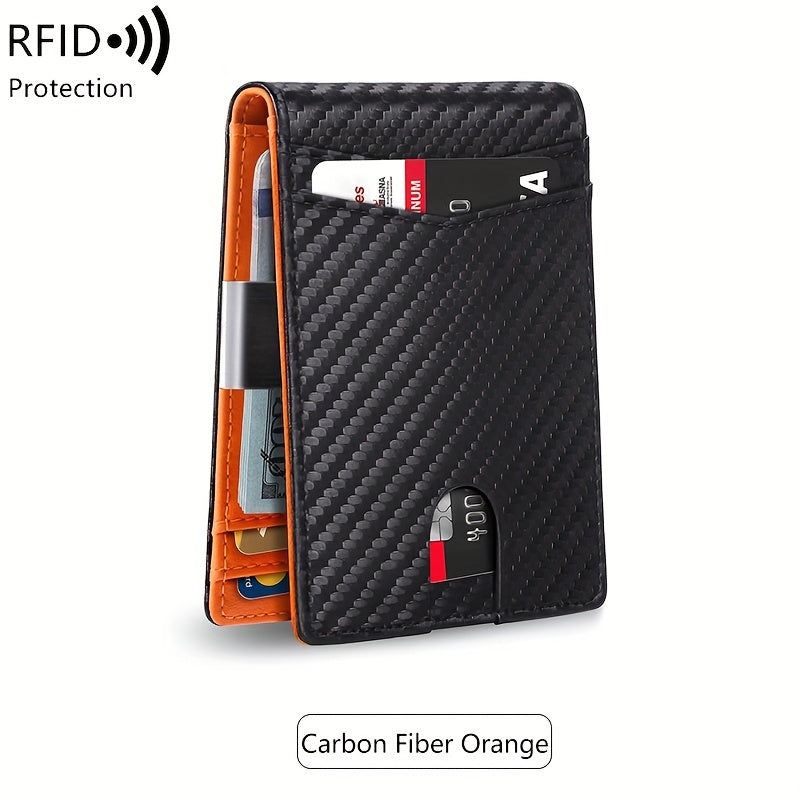 Minimalist Multi Functional Slim Wallet For Men, Card Holder Money Clip, RFID Blocking, Stylish Bi-fold PU Leather Wallet