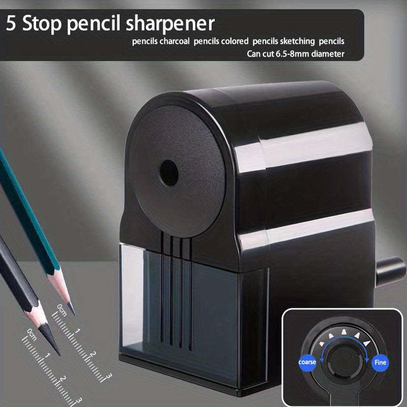 Heavy Duty Manual Pencil Sharpener with Spiral Blade - Fast, Efficient Sharpening for Wooden Pencils (Office, School, Artist Use)