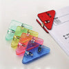 10PCS Multiple Colour triangle transparent file edge clip metal firm office school supplies