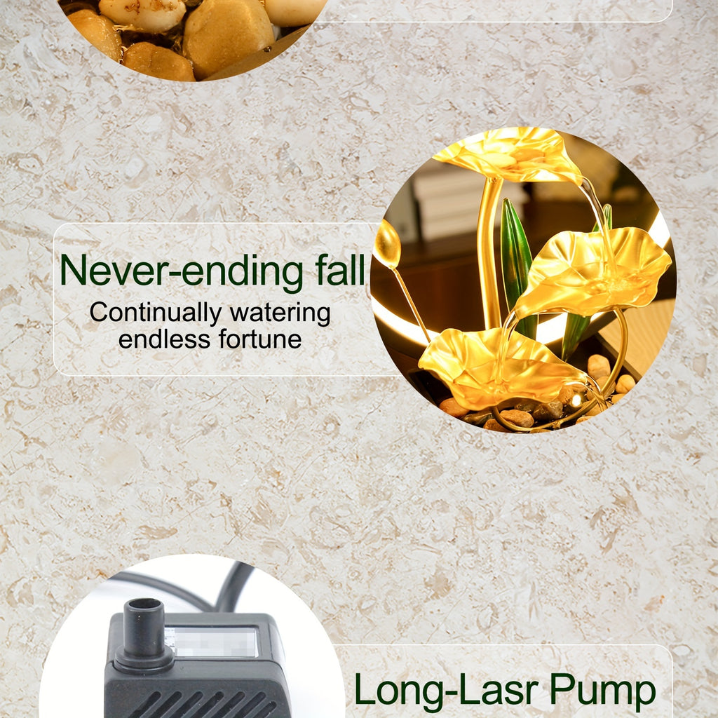 Soothing LED-Lit Tabletop Fountain - USB Powered, Indoor Air Quality Enhancer - Ideal Home/Office Decor & Thoughtful Gift