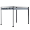 DodiOnline 4 x 3(m) Metal Outdoor Pergola with Retractable Roof, Outdoor Gazebo Canopy Shelter with Drainage Holes for Garden, Patio, Lawn, Grey