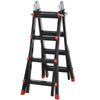 DodiOnline 4M Aluminium Duo Ladder Telescopic Herringbone Changeable Multi-Purpose w/ Non-Slip Steps Climbing DIY Platform Portable Workshop House Garden
