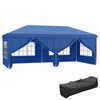 DodiOnline 3 x 6 m Pop Up Gazebo with Sides and Windows, Height Adjustable Wedding Camping Party Tent Canopy Marquee with Storage Bag for Garden, Event, Blue
