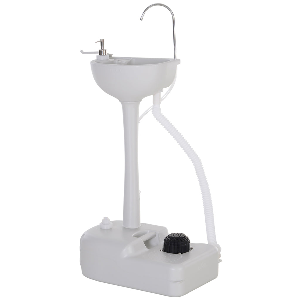 DodiOnline Camping Portable Handwash Sink w/ Towel Holder & Soap Dispenser Rolling Wheels Outdoor Drainage Equipment
