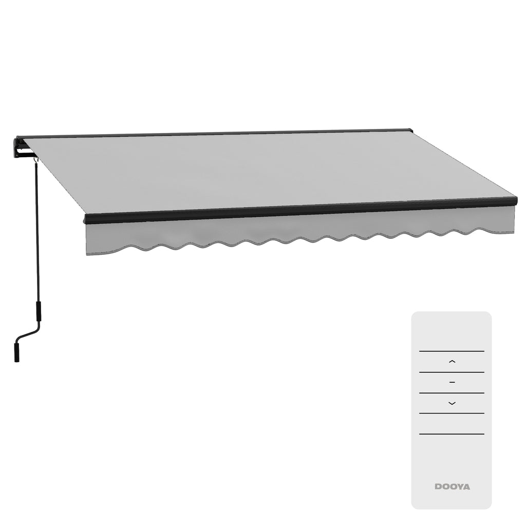 DodiOnline 2.5 x 3.5m Aluminium Frame Electric Awning, with Remote - Light Grey