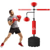 DodiOnline 3-in-1 Boxing Punching Bag, Freestanding with 2 Speed Bals, 360° Reflex Bar, 160-230cm Adjustable Height, Red