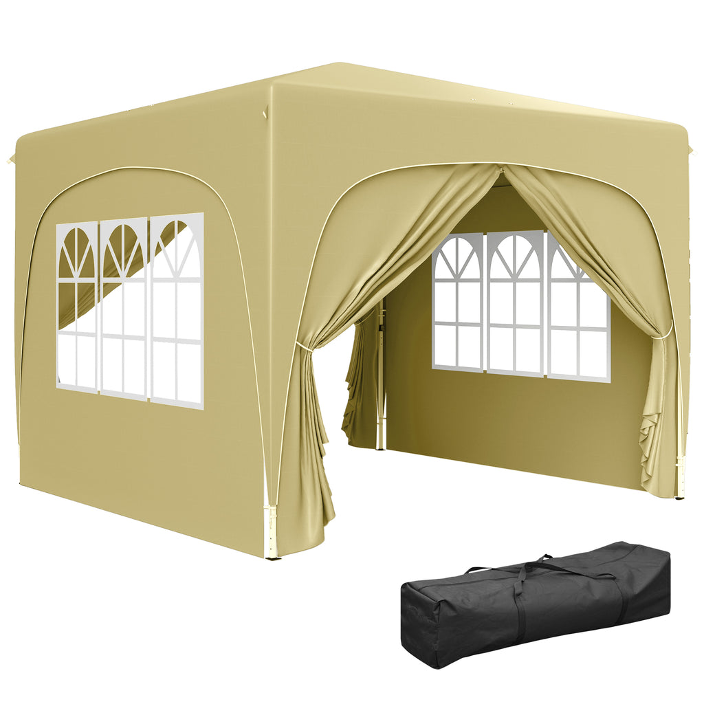 DodiOnline 3 x 3m Pop-Up Gazebo Shelter, with Accessories - Sand