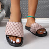 Soft Plaid Slides - Lightweight, Breathable, Comfortable Slip-On Shoes with Soft Fabric Inner, PU Faux Leather Upper, and Anti-Slip PVC Sole for Summer Beach Casual Wear