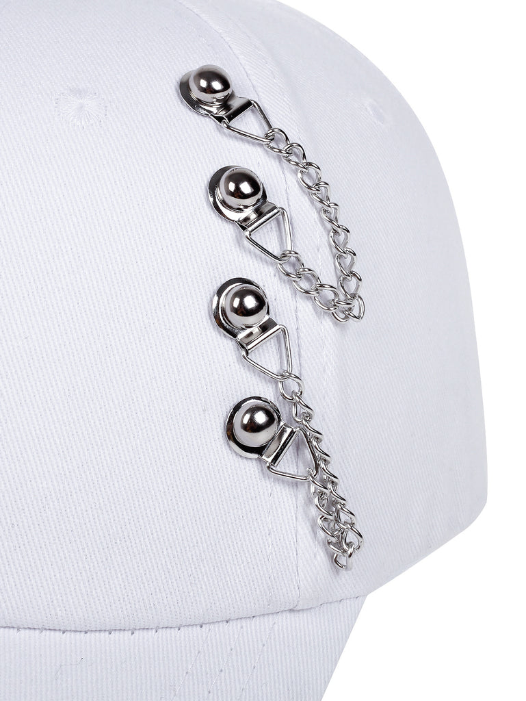 1pc 1pc Unisex Trendy Sunshade Adjustable Baseball Cap With Rivets For Outdoor Sport