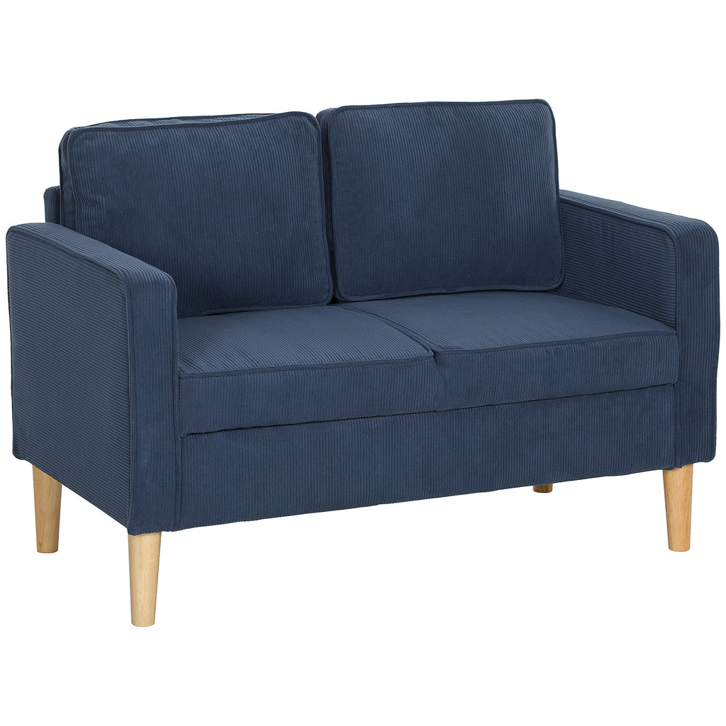 DodiOnline Small Two-Seater Corduroy Sofa - Blue