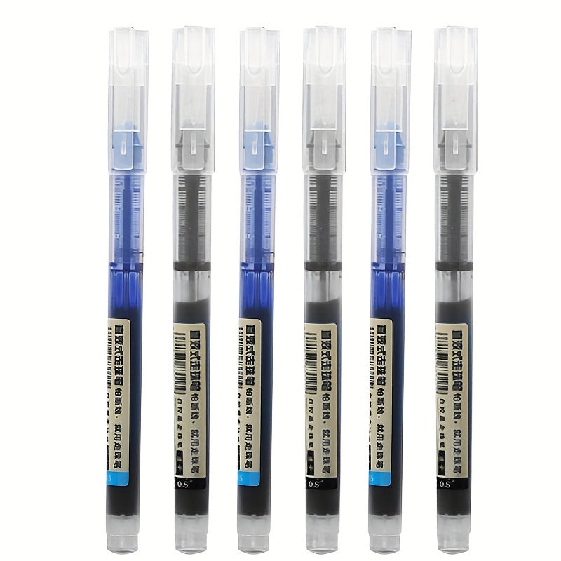 10PCS Quick-Drying Liquid Gel Pens - 0.5mm Fine Tip, Black and Blue Ink, Smooth Writing, Water-Resistant, Ergonomic Design, Perfect for School, Office, Student, and Daily Use