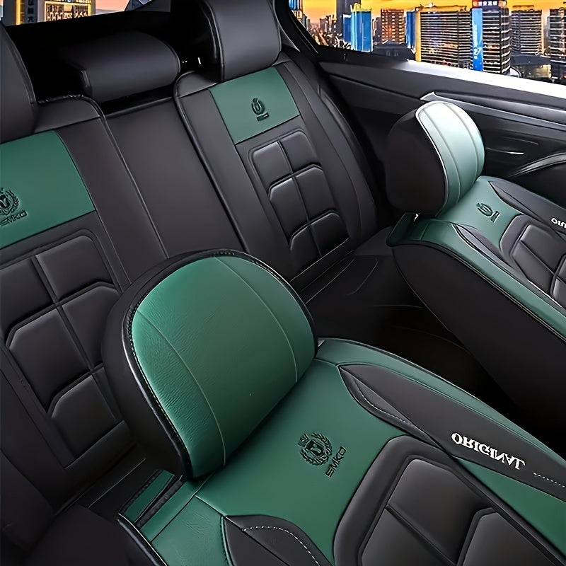 1pc Universal Car Seat Covers PU Leather Seat Covers Cushion Car Seat Protector Mat For Sedan SUV Car Accessories (Only 1 Front Seat Cover)