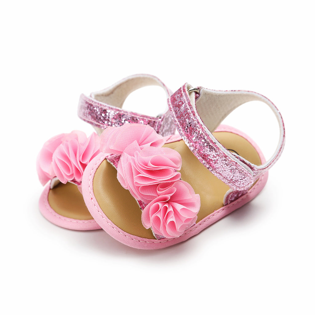 Adorable Baby Girl's Floral Sandals - Breathable, Comfortable, and Durable Open-Toe Shoes for Newborn, Infant, and Toddler's First Steps, Perfect for Spring, Summer, Beach, and Outdoor Activities
