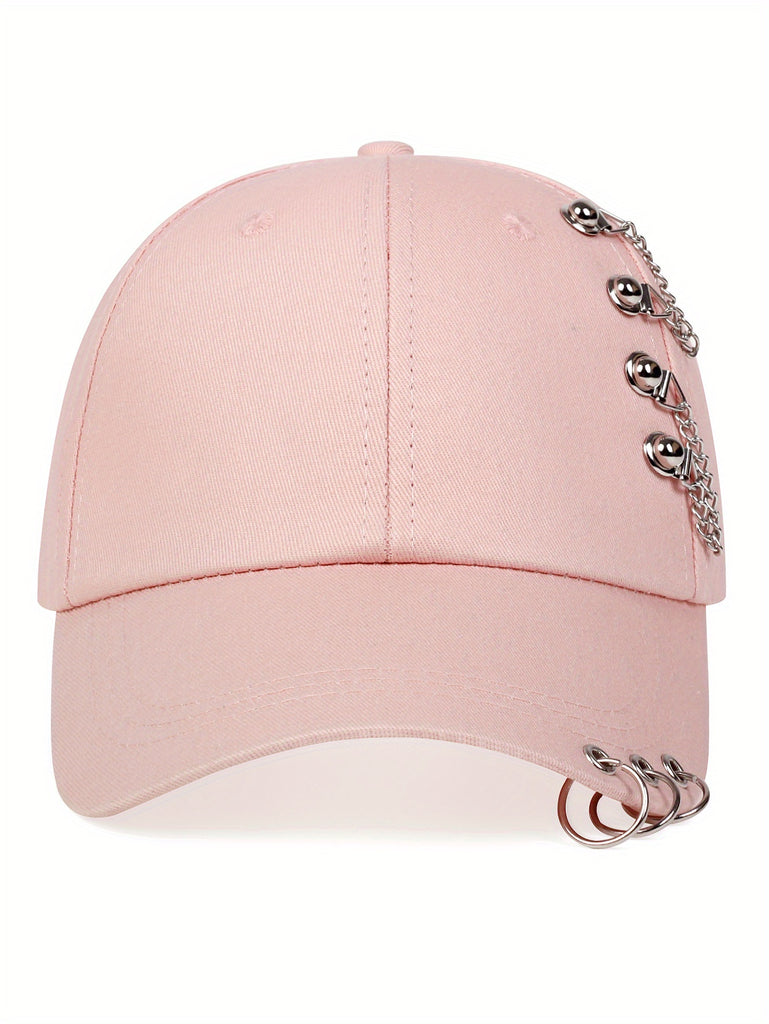 1pc 1pc Unisex Trendy Sunshade Adjustable Baseball Cap With Rivets For Outdoor Sport