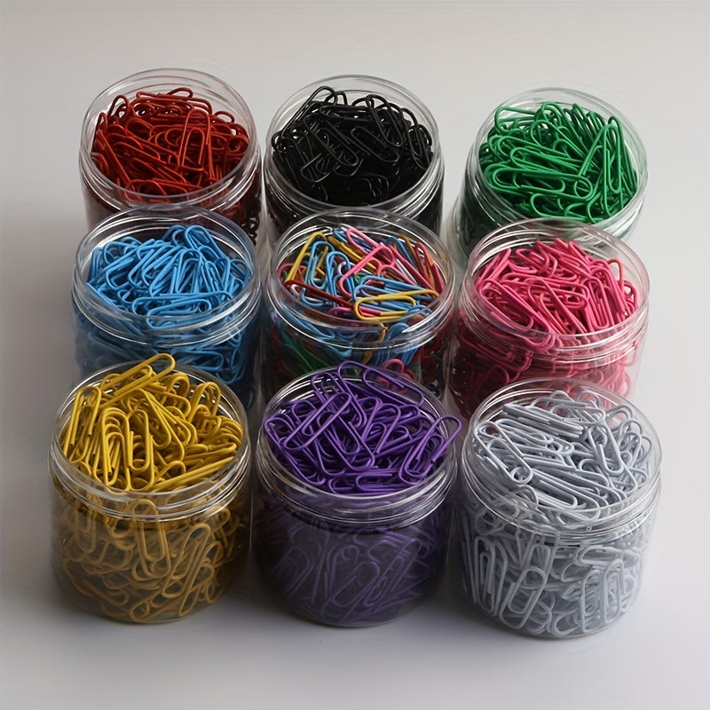 200pcs Large Metal Paper Clips - Nickel Plated, Colorful, Pin Barrel Design, Bookmark Function, Office and School Stationery Essentials