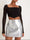 Pu Leather Metallic High Waist Skirt, Elegant A-line Bodycon Skirt, Women's Clothing