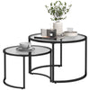 DodiOnline Two-Piece Nest of Glass-Top Coffee Tables