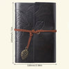 Retro Leaf Leather Loose-leaf Notebook Strap Portable Travel Record Hand Ledger Learning Stationery