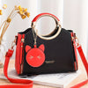 Color Contrast Handbag For Women, Trendy PU Leather Shoulder Purse, Versatile Crossbody Bag With Cute Cat Coin Purse