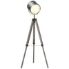DodiOnline Industrial Style Adjustable Tripod Floor Lamp for Living Room Bedroom, Vintage Spotlight Reading Lamp with Wood Legs, 115-155cm, Grey