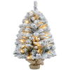 DodiOnline 3ft Snowy Tabletop Christmas Tree, with LED Lights