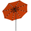 DodiOnline 2.7m Outdoor Patio Garden Umbrella Parasol with Tilt Crank and 24 LEDs Lights, Orange