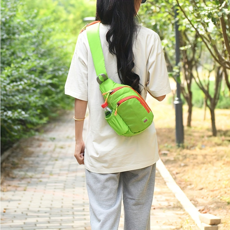 [Trendy Belt Bag] Trendy Nylon Belt Bag | Zipper Sling Bag with Side Pocket for Outdoor Sports