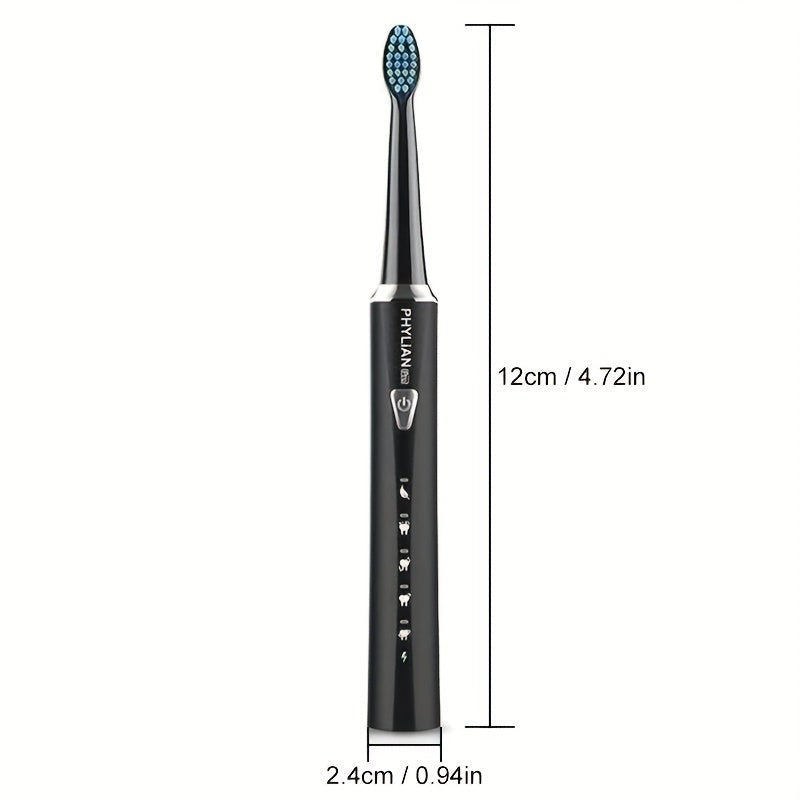 PHYLIAN PRO-Sonic-Electric-Toothbrush-for-Adults-Rechargeable-Toothbrushes-Power-Electronic Toothbrush with Tooth Brush Holder, 3 Hours Charge for 120 Days and Travel Case