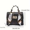 Elegant Faux Leather Crossbody Mini Bag - Secure Turn-Lock, Removable Strap, Versatile Top Handle in Solid Color
