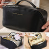 Large Capacity Makeup Bag, Multi-Layered With Dividers, Portable Zippered Pouch, PU Leather, Waterproof, Multifunctional Travel Organizer