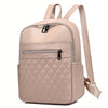 Fashion Argyle Quilted Backpack, Minimalist PU Leather Daypack, Casual Schoolbag For Travel Work