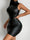 Faux Leather Bodycon Choker Neck Dress, Sexy Sleeveless Mini Dress For Club & Party, Women's Clothing