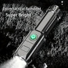 1pc Powerful Zoomable Flashlight, Outdoor Multi-functional Portable Home Small Flashlight, Telescopic Zoom Light ABS Material