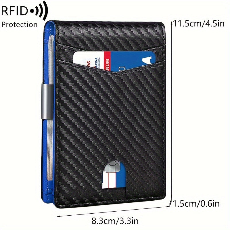 Minimalist Multi Functional Slim Wallet For Men, Card Holder Money Clip, RFID Blocking, Stylish Bi-fold PU Leather Wallet