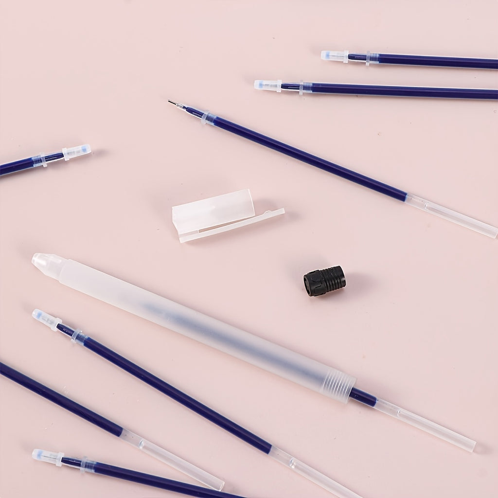 50 pcs Fast-Drying Blue Gel Pen Refill Set - Fine Tip 0.38mm - Ideal for School and Office Use - Pack of 12