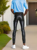 Men's Casual Chic High Stretch PU Leather Pants, Street Style Sexy Pants For Nightclub Party Dinner Performance K-pop