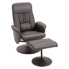 DodiOnline Executive Recliner Chair High Back and Footstool Armchair Lounge Seat Brown