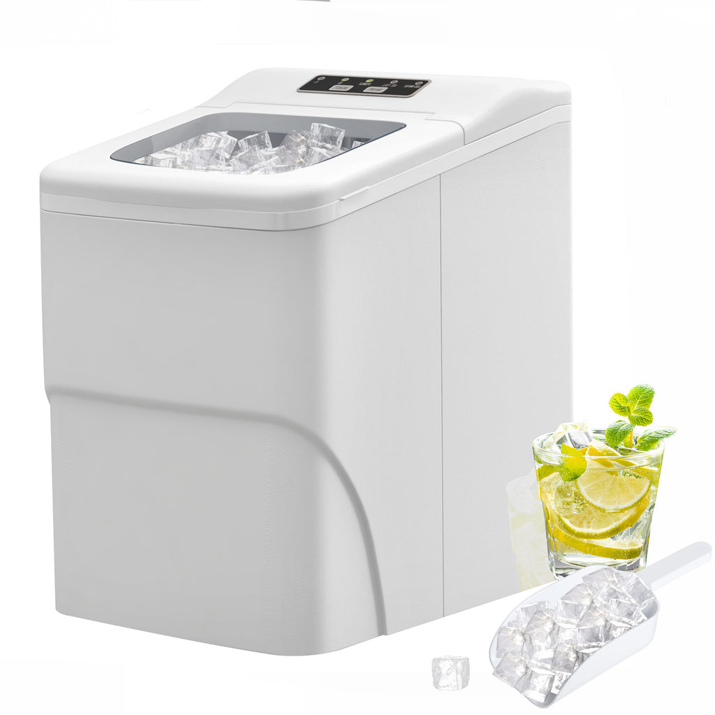 DodiOnline 12kg Countertop Ice Cube Machine, with Scoop - White