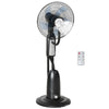 DodiOnline 18" Pedestal Fan with Water Mist Spray, Humidifying Misting Fan, Standing Fan with 3 Speeds, 2.8L Water Tank, Timer and Remote, Black