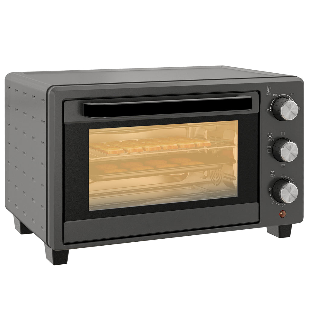DodiOnline 21L Mini Countertop Oven, 100°C-230°C Adjustable Temp - Grey