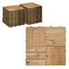 DodiOnline 27 Pcs Wooden Interlocking Decking Tiles, Outdoor Flooring Tiles for Patio, Balcony, Terrace, Hot Tub, 30 x 30 cm per Piece, 2.5? per Pack, Brown