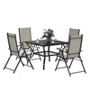 DodiOnline Five-Piece Steel Frame Patio Set - Khaki/Black
