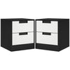 DodiOnline Set of Two Monochrome Two-Drawer Bedside Tables