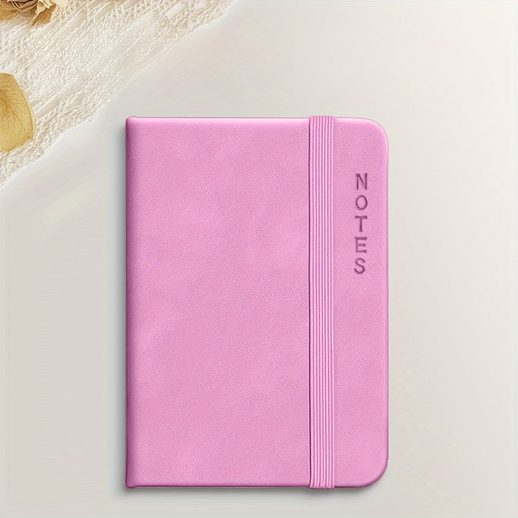 1pc A7 Small Lined Pocket Journal Portable Notebook, 100 Pages, Small, Soft Faux Leather, 10.49 cm X 7.49cm 100 Gsm Thick Paper, Hardcover, Best for school travel meeting business writing
