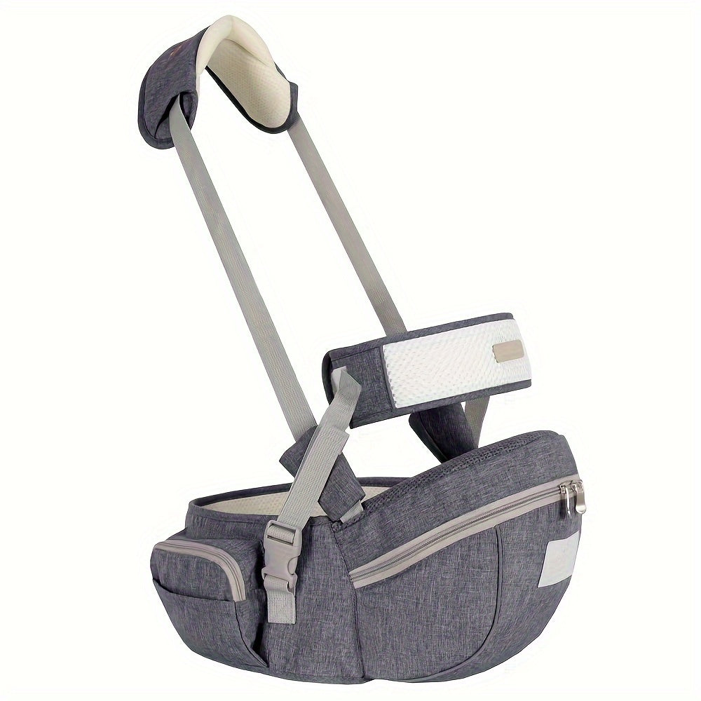 The Ultimate Gray Baby Carrier: Hip Seat, Shoulder Strap, Waist Belt & Storage Space - Perfect For Busy Parents, Christmas, Halloween, Thanksgiving Day Gift