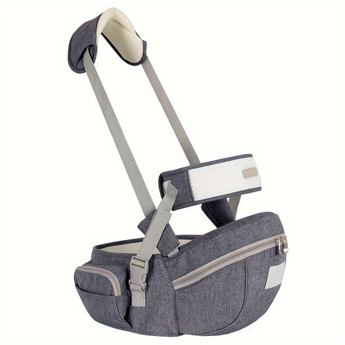 The Ultimate Gray Baby Carrier: Hip Seat, Shoulder Strap, Waist Belt & Storage Space - Perfect For Busy Parents, Christmas, Halloween, Thanksgiving Day Gift
