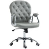 Vinsetto Office Chair Ergonomic 360° Swivel PU Diamante Padded Base 5 Castor Wheels for Home Work Grey