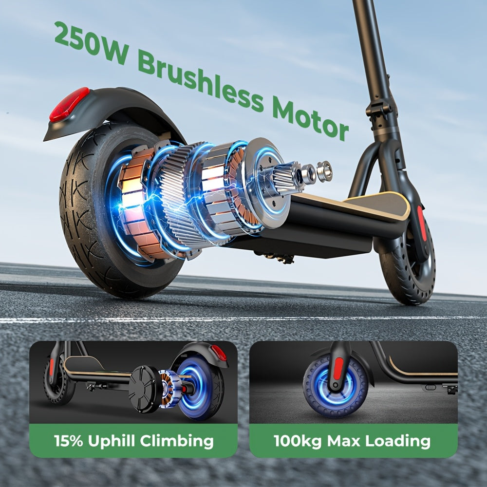 MEGAWHEELS S10 Lightweight And Foldable Electric Scooter for Adults with 8" Wheels, 5.2Ah Battery, 250W Motor, Electronic Brake And Bright LED Headlight, Supports 25km/h Max Speed, 3 Speed Modes And 10-15km Mileage
