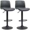 DodiOnline Set of 2 Bar Stool Adjustable Height Swivel Footrest and Base for Breakfast Bar, Kitchen and Home, Dark Grey